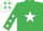 Silk - Emerald Green, White star, Stars on sleeves and cap
