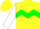 Silk - Yellow, Green chevron hoop, White sleeves, Green chevron, Yellow cap