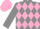 Silk - Grey and pink diamonds, grey sleeves, pink cap