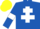 Silk - Royal Blue, White Cross of Lorraine and armlets, Yellow cap