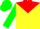 Silk - Yellow, red yoke, red & green sleeves, m emblem on back, mat cap