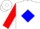 Silk - White, 'w' on blue diamond, red sleeves