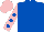 Silk - Royal blue, pink sleeves, royal blue spots, pink cap