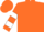 Silk - Orange, orange diamond triangular panel, white bars on sleeves