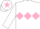 Silk - White, pink triple diamond, pink armlet, pink star on cap