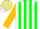 Silk - White, yellow emblem, green stripes on gold sleeves