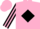Silk - Pink, black diamond framed chess piece, black 'huitron', black diamond stripe on slvs, pink cap