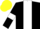 Silk - Black, White stripe and armlets, Yellow cap