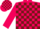 Silk - Hot pink, burgundy blocks, hot pink sleeves