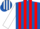 Silk - Royal blue, white stripes, red stripes on white sleeves