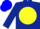 Silk - Dark blue, blue emblem on yellow ball, blue cap
