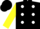 Silk - Black, white dots, yellow sleeves