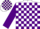 Silk - White, purple blocks, purple sleeves