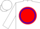 Silk - White, horse in red ball in blue circle, white sleeves with blue and red hoops