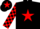 Silk - Black, red star, check sleeves, red star on cap