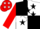 Silk - Black 'wb' on red and white quarters, black stars on red sleeves