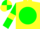 Silk - Yellow body, green disc, green arms, yellow armlets, yellow cap, green quartered
