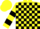 Silk - Yellow, black blocks, black bars on sleeves, yellow cap
