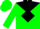 Silk - Green, black yoke, black diamond pattern, green cap