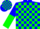Silk - Blue and green blocks, blue and green halved slvs