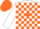 Silk - White, orange blocks, white j on orange ball, orange cap