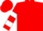 Silk - Red, white emblem, white bars on sleeves