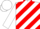 Silk - White, red diagonal stripes, white sleeves, white cap