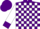 Silk - Purple, white blocks, purple cuffs on white sleeves, purple cap