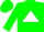 Silk - Kelly green, green dddd on white triangle, white triangular band on sleeves, green cap