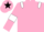 Silk - pink, white epaulettes, pink sleeves, white armlets, pink cap, black star