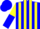 Silk - Blue, yellow stripes, yellow and blue halved sleeves, blue cap