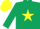 Silk - Dark green body, yellow star, dark green arms, yellow cap