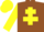 Silk - Brown body, yellow cross of lorraine, yellow arms, yellow cap