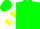 Silk - Green, white crescent moon, yellow bars on sleeves