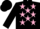 Silk - Black, pink stars, black cap