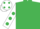 Silk - Emerald green, white sleeves, em green spots, white cap, em green spots