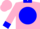 Silk - Pink, pink emblem on blue ball, blue cuffs and collar