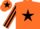 Silk - Orange, Black star on body and cap, striped sleeves