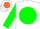 Silk - White, orange ''e' &amp; elkhead on green ball, green slvs
