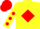 Silk - Yellow, Red diamond, Yellow sleeves, Red spots, Red cap