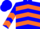 Silk - Blue with orange chevrons, blue emblem on back