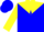Silk - Blue, blue star on yellow yoke, yellow sleeves
