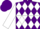 Silk - Purple, white diamonds, purple and white quartered sleeves, purple cap