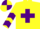 Silk - Yellow, purple cross belts, chevrons on sleeves, quartered cap