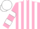 Silk - Pink and white stripes, hooped sleeves, white cap