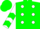 Silk - Forest green, white dots, white sleeves, green chevrons