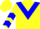 Silk - Yellow, blue inverted chevron, blue chevrons on sleeves