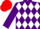 Silk - Purple and White diamonds, Purple sleeves, Red cap