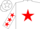 Silk - White, white 'mb' on red star, red stars on sleeves