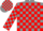Silk - Gray, red blocks